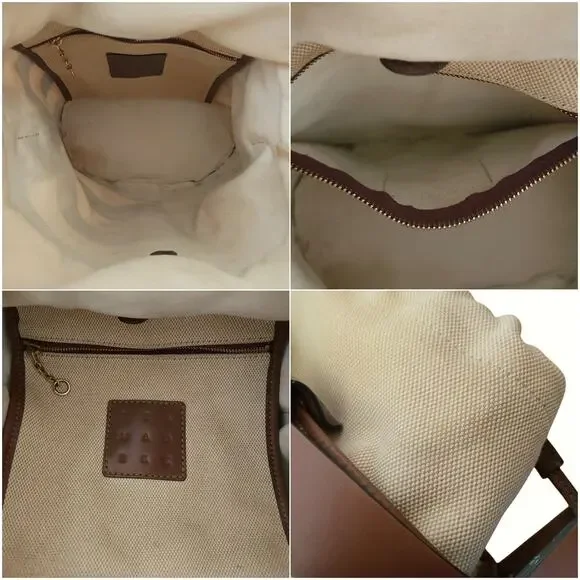TRADEMARK Hesse caged leather canvas pouch bucket shoulder bag statement purse
